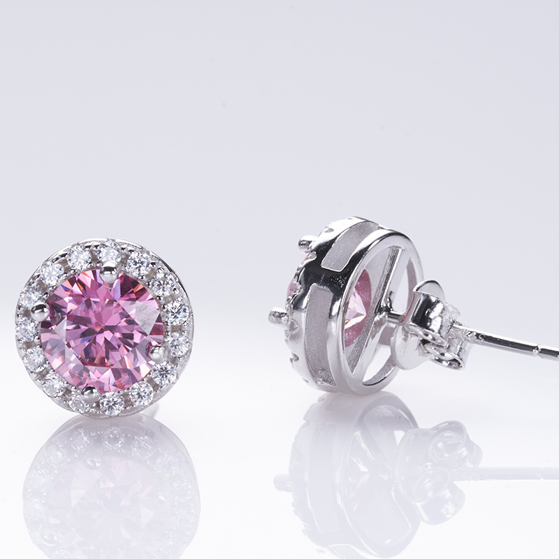 Color Moissanite set pendientes collar conjunto de anillos S925 plata esterlina cinturón certificado GRA especialización transfronteriza