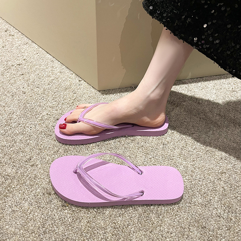 Chanclas de verano para mujer, estilo de verano, estudiante de moda, personalidad antideslizante, pinzas, lindas sandalias y zapatillas de playa coreanas