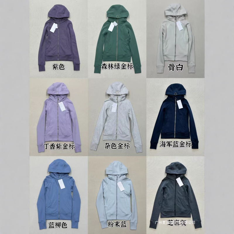 High Version/Headphone Hole/Same Style Sweatshirt Slim Fit Jacket Plus Velvet Sports Yoga Hooded Women