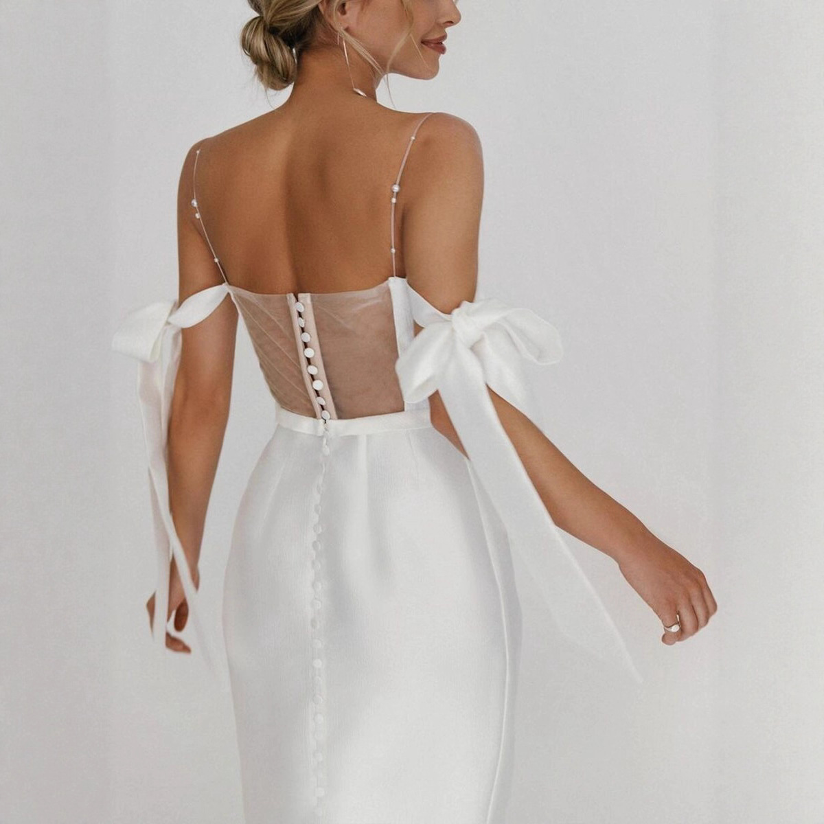 2020 Spring and Summer New European and American Foreign Trade Women's Clothing Amazon Independent Station Sexy Shoulder Pearl Elegant Dress