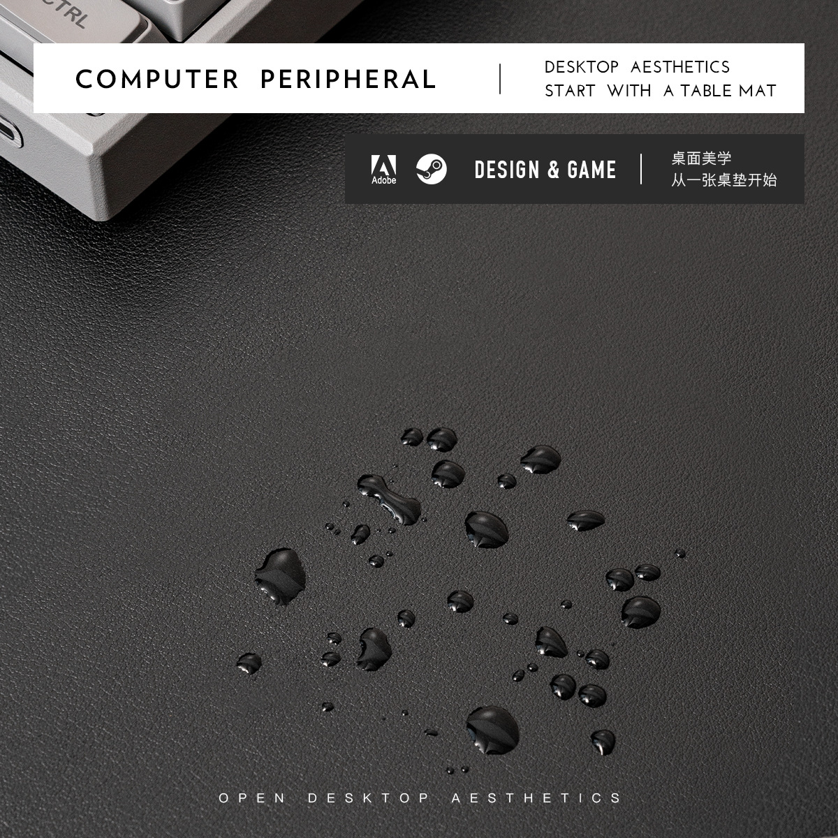 Alfombrilla de ratón de corcho y cuero (producto caliente), extra grande, para teclado y escritura, tapete de escritorio con bordes cerrados, con logo