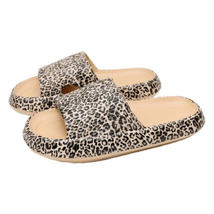 Cross-border wholesale summer slip-on slippers thick bottom indoor home home EVA leopard print slippers couple sandals