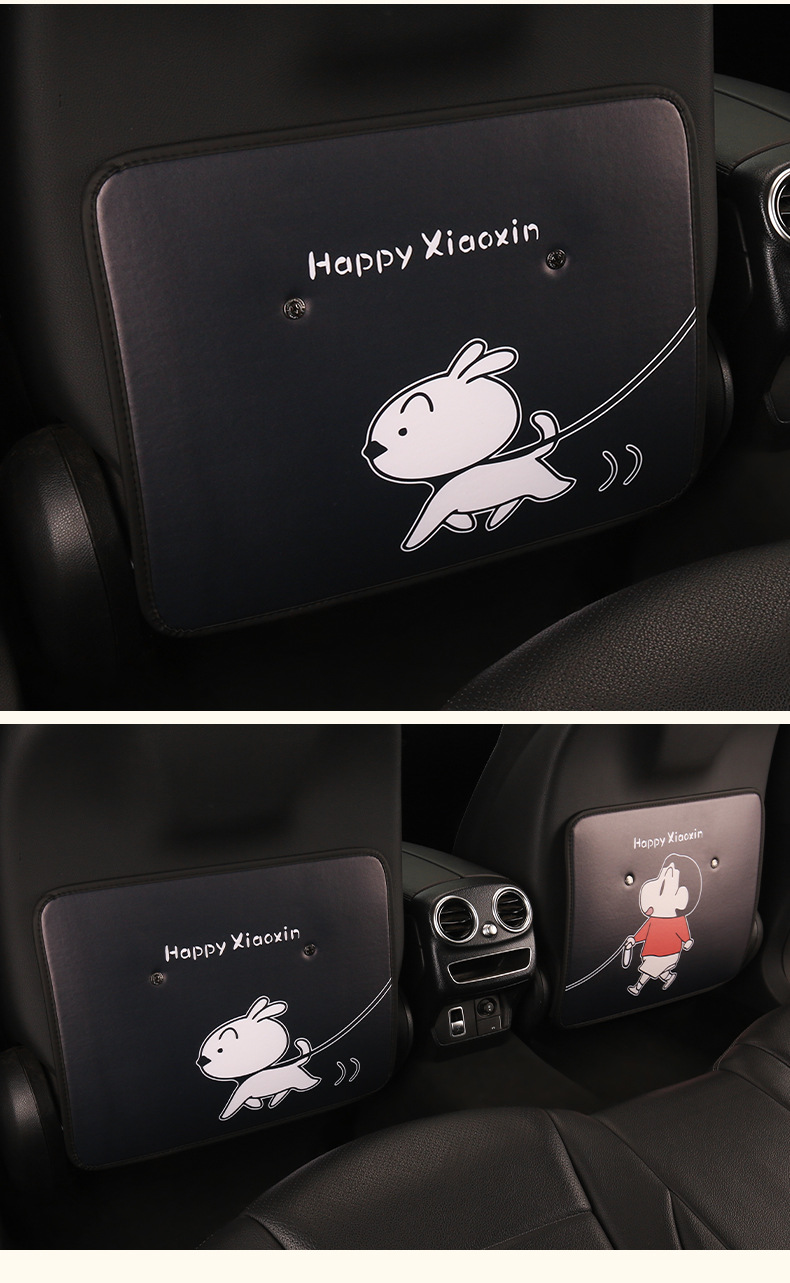 Cute Cartoon Car Seat Back Anti-Kick Pad for Women, Car Seat Back Anti-Stain Pad Crayon Shin-Chan Shiro