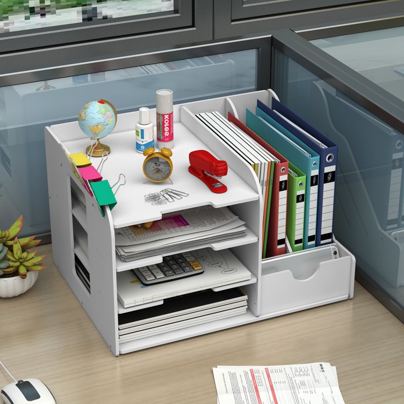 Wholesale File Rack Storage Rack Multi-Layer Folder Storage Box Desktop Organizer Office Supplies Storage Rack Book Stand
