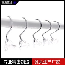 透明亚克力挂钩厂家批发棱型球状水晶浴帘窗帘挂钩帘钩配件批