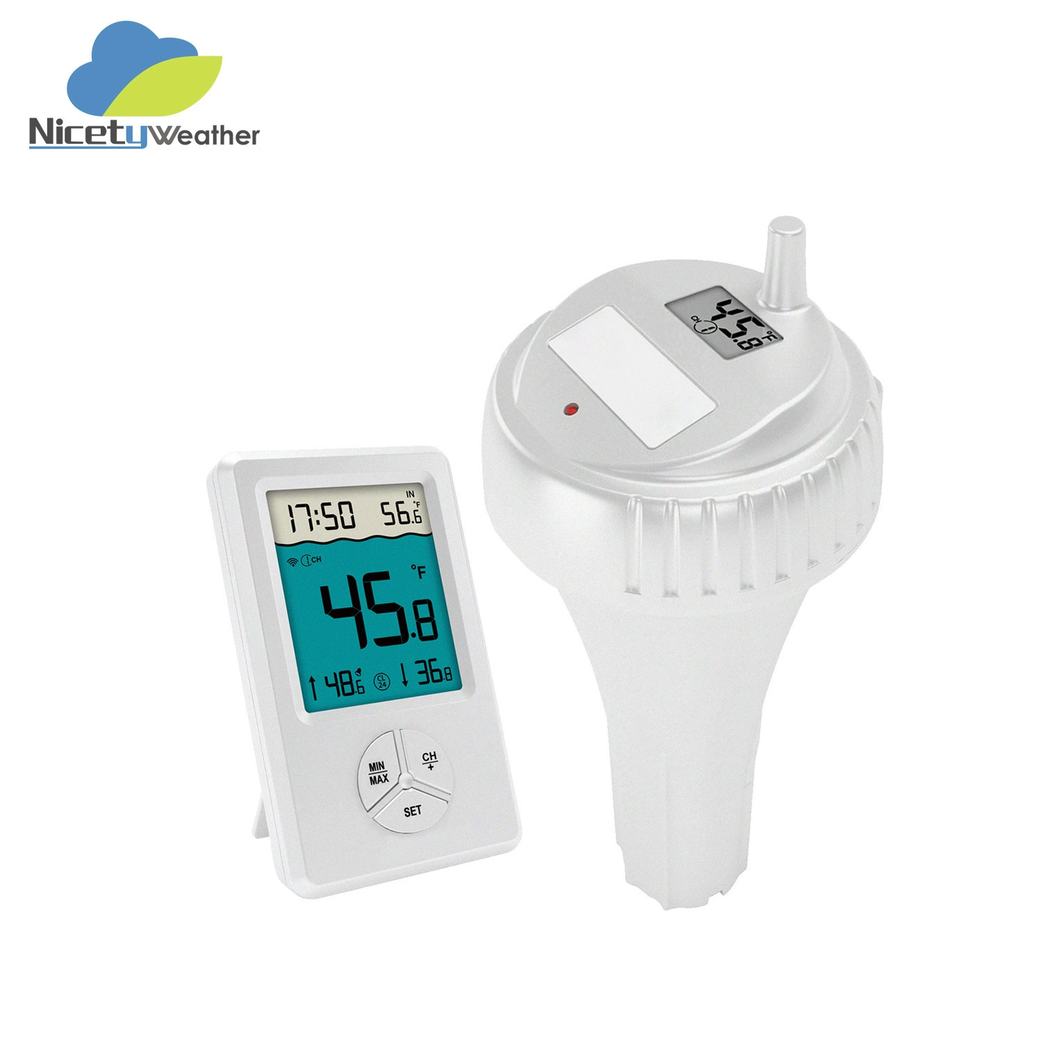 Беспроводной термометр для бассейнов | Двойная водонепроницаемая конструкция + ЖК-экран с дистанционной передачей данных на расстоянии до 100 м, интеллектуальная дистанционная передача данных для аквариумов