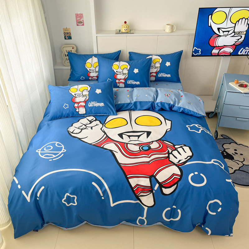子供用ウルトラマン純綿四点セット男の子綿100% 漫画ベッドカバー三点セット寝具カバー南通|undefined