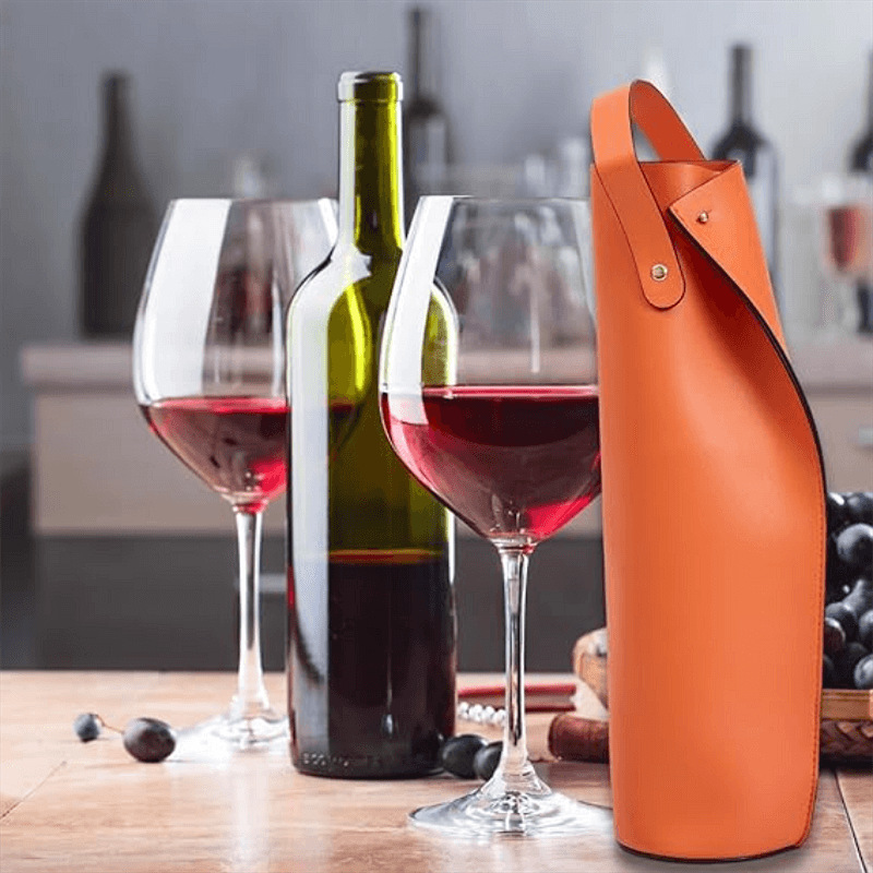 皮革红酒包装袋皮革葡萄酒手提袋载体时尚酒瓶保护袋礼品红酒袋