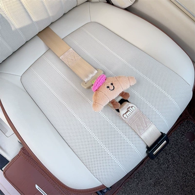 anti-belly strangulation, in-car support for late, Car seat belt - three-point-anti-strangling-safety-belt-beige-and-rose-red-beret