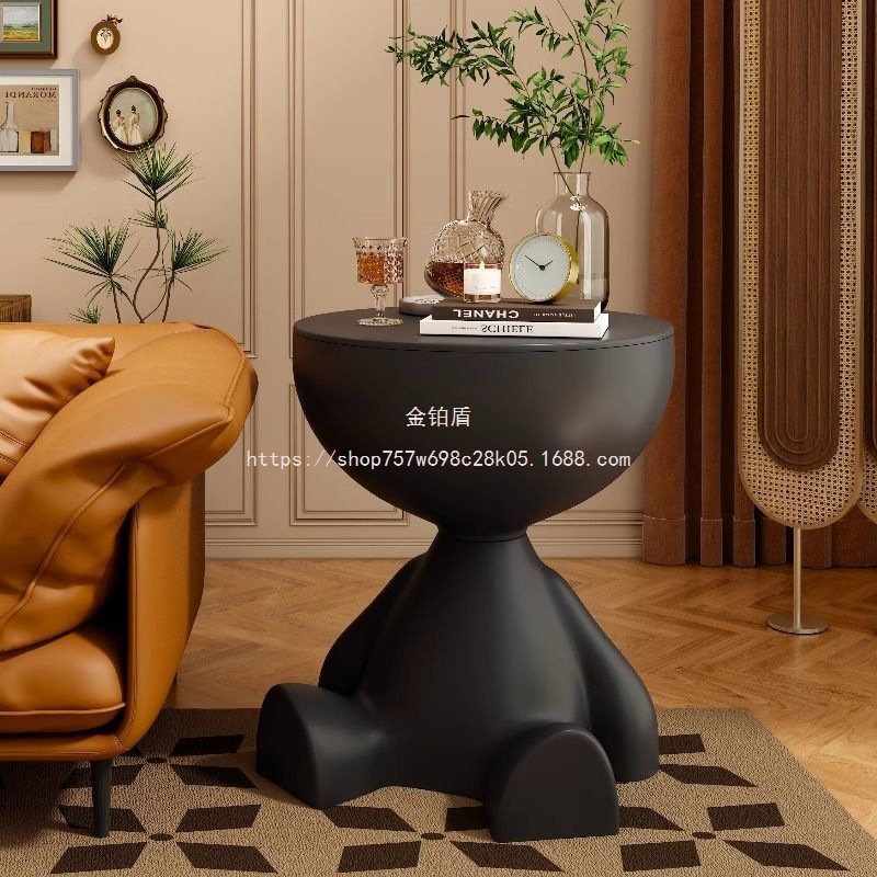 Gold Platinum Shield Bedroom Creative Small Apartment Bedside Table Home Style Mobile Small Flat Bedside Coffee Table Cream Living Room