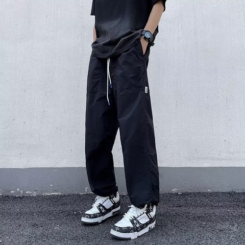 Men's American-style skinny cargo pants for hiking—summer, lightweight, high-street versatile, and casual functional-style trousers