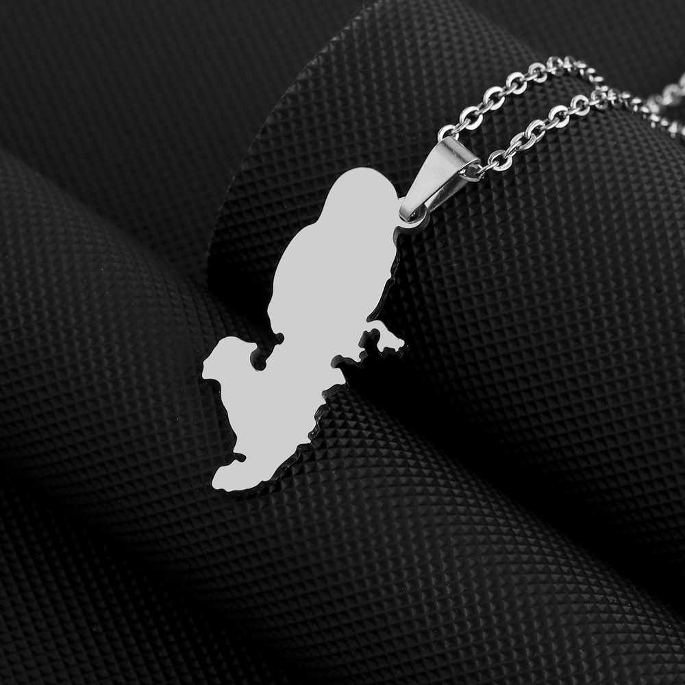 Pendant Necklace Classification Map Map Of Martinique 201 Stainless Steel 304 Stainless Steel Vintage Style 304 Stainless Steel Pendant Necklace