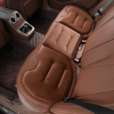 for Mercedes-Benz BMW car seat: Seat cushion, seat cover - flannel-rear-row-single-piece-chestnut-brown-customizable-car-logos-can-be-placed-please-leave-a-message-for-the-car-model-when-placing-an-order