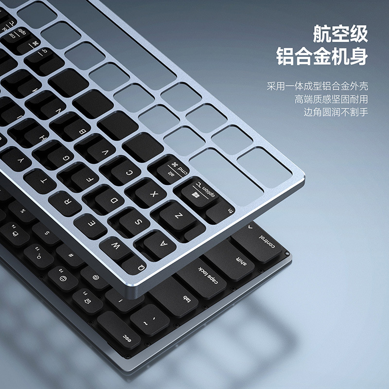 Super delgado 2 en 1 gran touch aluminio teclado Bluetooth computadora de escritorio portátil tablet teclado externo al por mayor