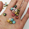 Acrylic chocolate beads with letters, 4×7mm