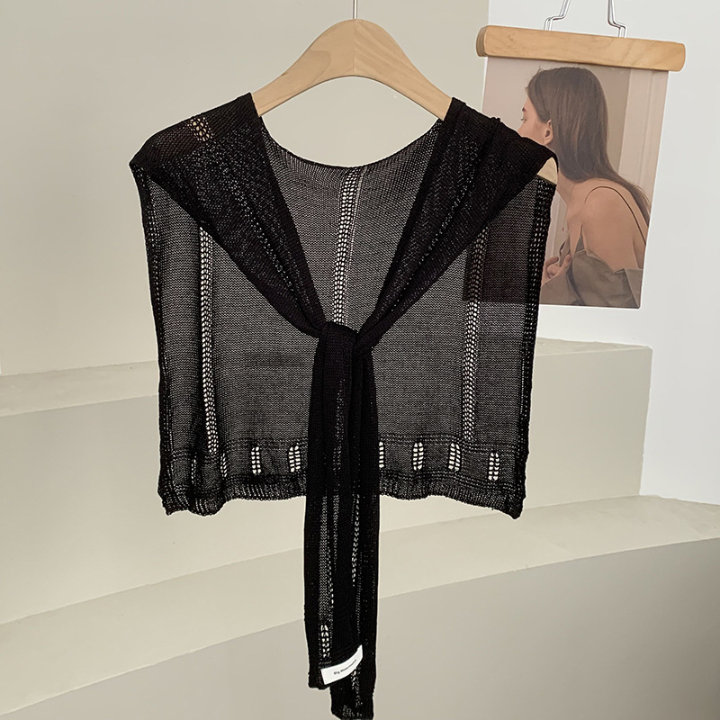 Chal de punto de alta calidad nueva bufanda multiusos en otoño, chal de color sólido con aire acondicionado, chaleco de cuello exterior