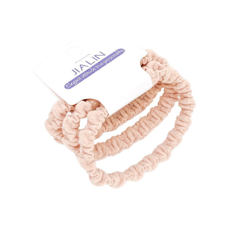 Nuevo estilo coreano etiqueta accesorios para el cabello 2 Tarjeta montada cuerda de pelo simple café leche té cristal cuerda de pelo banda de goma image 7