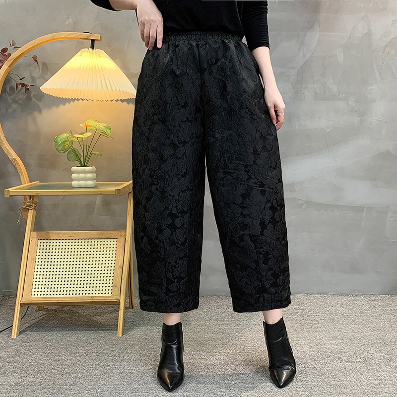 Wholesale Autumn New Chinese Style Casual Pants for Middle-Aged and Elderly Mothers, Loose Elastic Waist Trousers, Versatile and Versatile