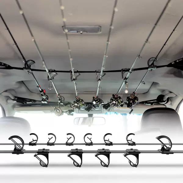 New 6-Slot Car-Mounted Fishing Rod Holder, Clip-On Style In-Car Fishing Rod Storage Rack, Hot-Selling New Product on Amazon North America