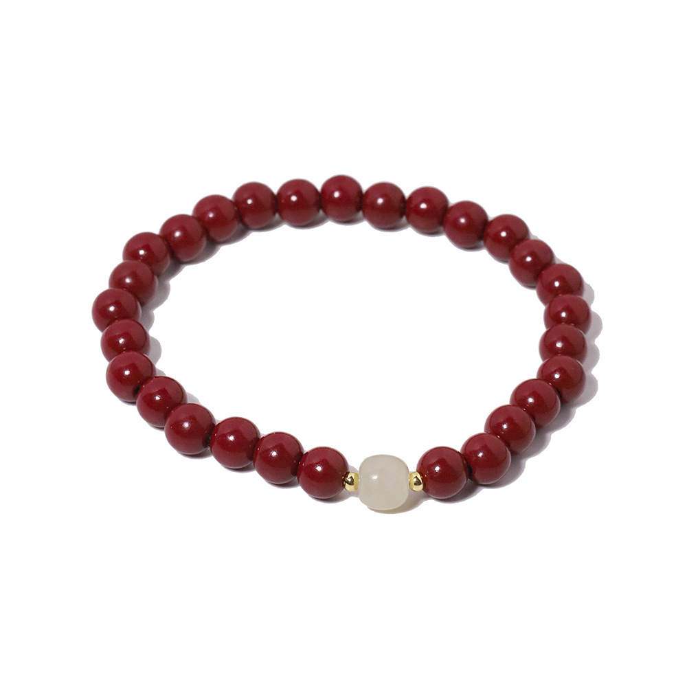 Nuevo estilo chino cinmar jade cuerda elástica cuerdas de mano nicho retrógrado transferencia DIY pareja accesorios de brazalete