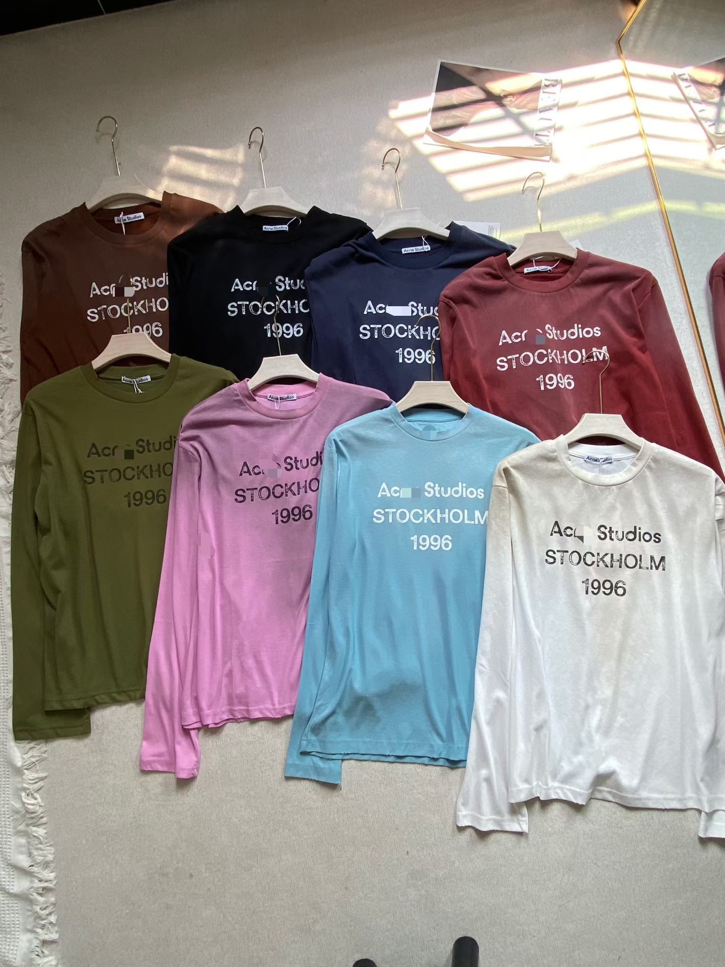Official AC distressed and worn-out limited edition American retro 1996 letter print women's long-sleeve T-shirt, suitable as a base layer and for sun protection