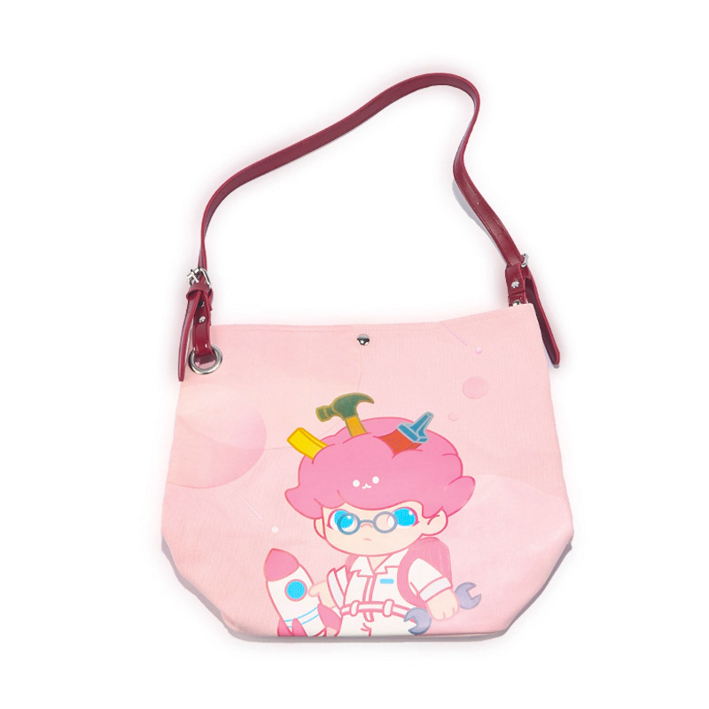 简约帆布包 女大学生文艺小挎包大容量手提包上课印花单肩包