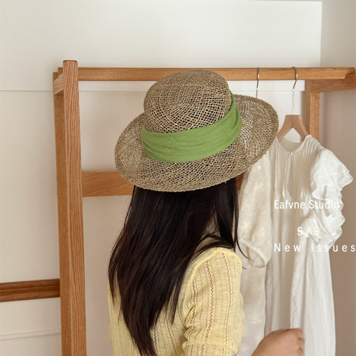 Yunnan Vacation Style Woven Straw Hat For Women - Flat Top Sun Hat For Beach Holidays - Thumbnail 2
