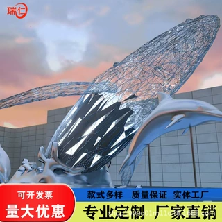 定制大型不锈钢鲸鱼海豚雕塑海洋动物鲸落造型商场公园广场摆件