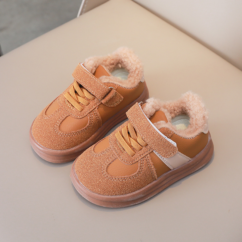 Children's Fleece Lined Sneakers Autumn Winter Baby Cotton Shoes Boys Running Warm Shoes For Boys And Girls_voghion.com