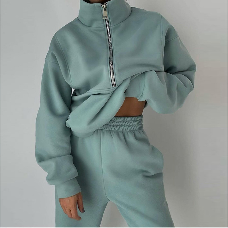 Pants Sets Sets Type 2 Piece Set Quantity Women's Sports Solid Color Polyester Zipper Pants Sets
