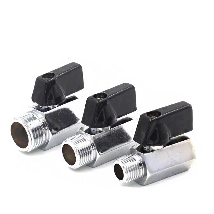 气动迷你小球阀 黄铜电镀开关阀门 内丝外丝球阀