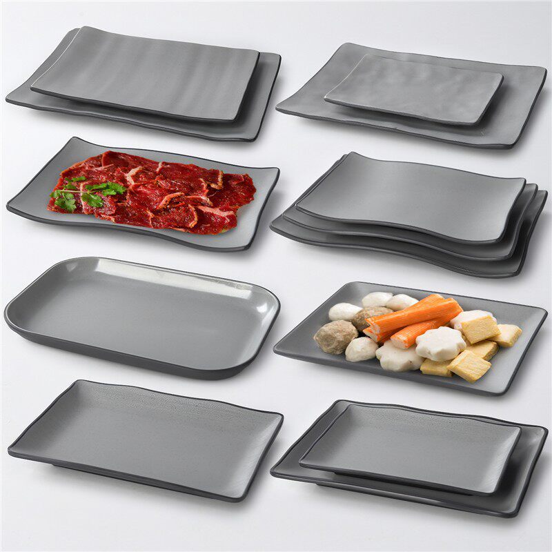 Creative Barbecue Restaurant Special Plates, Hot Pot Restaurant Barbecue Side Dish Plates, Commercial Melamine Tableware, Imitation Porcelain Japanese Sushi Plates