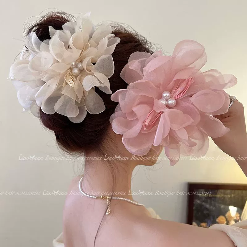 Крабовая заколка Hairgrip, большой крабовый зажим, акула, с цветочным принтом, стиль высокого качества