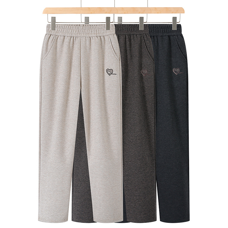 Middle-Aged and Elderly Women's Autumn Pants New Style Elderly Grandma Woolen Trousers Women's Loose Elastic Waist Pants Middle-Aged and Elderly Women's Autumn Pants New Style Elderly Grandma Woolen Trousers Women's Loose Elastic Waist Pants