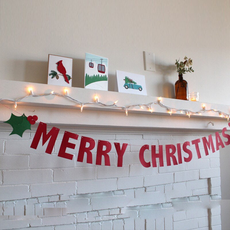 クロスボーダー新しいクリスマスフェルトフラワーメリークリスマスレターフラッグシーンレイアウト小道具|undefined