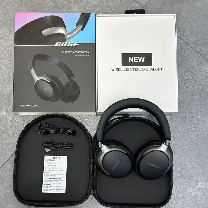 Cross-Border Qc55 Over-Ear Bluetooth Headphones Without Noise Cancellation, Qc Ultra Foldable Wireless Headphones with Leather Case in Stock Cross-Border Qc55 Over-Ear Bluetooth Headphones Without Noise Cancellation, Qc Ultra Foldable Wireless Headphones with Leather Case in Stock