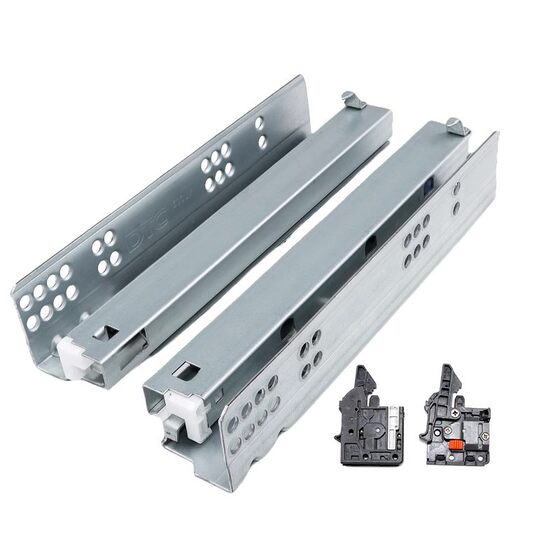DTC Dongtai Three-Section Buffer Drawer Invisible Bottom Track Full Pull Slide Slide Slide Rebound Damping Bottom Guide