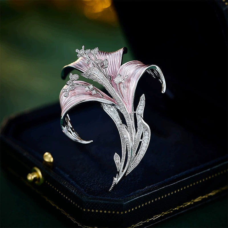 Булавка-поддержка Phoenix ретро брошь, градиентная эмаль для чёнсан, элегантный китайский стиль 6.55×5.15 см