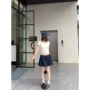新款短袖翻领露脐t恤