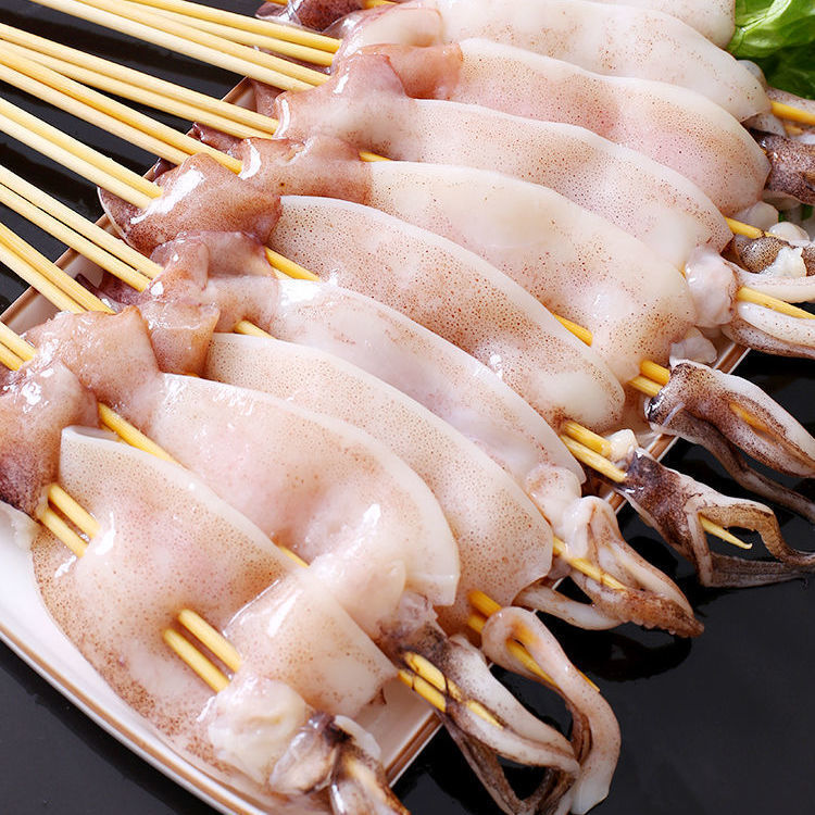 Iron plate giant squid skewer barbecue skewer hot pot frying ingredients family commercial fresh frozen semi-finished product SF express shipping