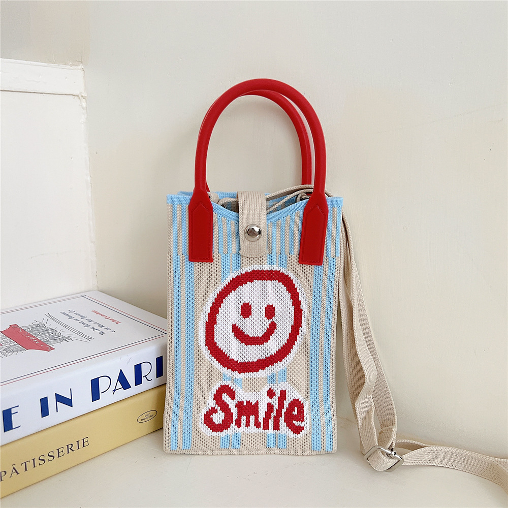 108g Weight Polyester Lining Material Buckle Closure Type Top Handle Strap Type Handbag Bags Type Casual, Daily Occasion Knit Material Cat Pattern All Seasons Season Women's Gender Vintage Style, Classic Style Style Bucket Shape Small Size Women's Small Knit Cat Vintage Style Classic Style Bucket Buckle Handbag 33