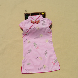 Summer new girls Hanfu children's clothing short sleeve antique baby dress Chinese style children's improved cheongsam wholesale