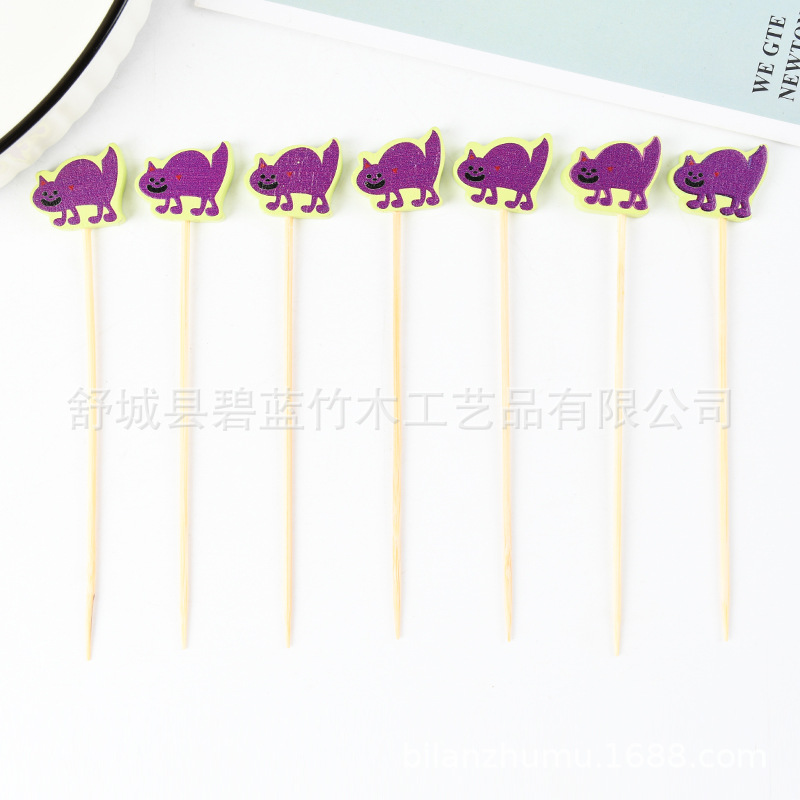 Animal creativo horquilla de fruta decorativa horquilla de fruta bandeja de bambú desechable horquilla de moda horquilla de vino suministro de fábrica