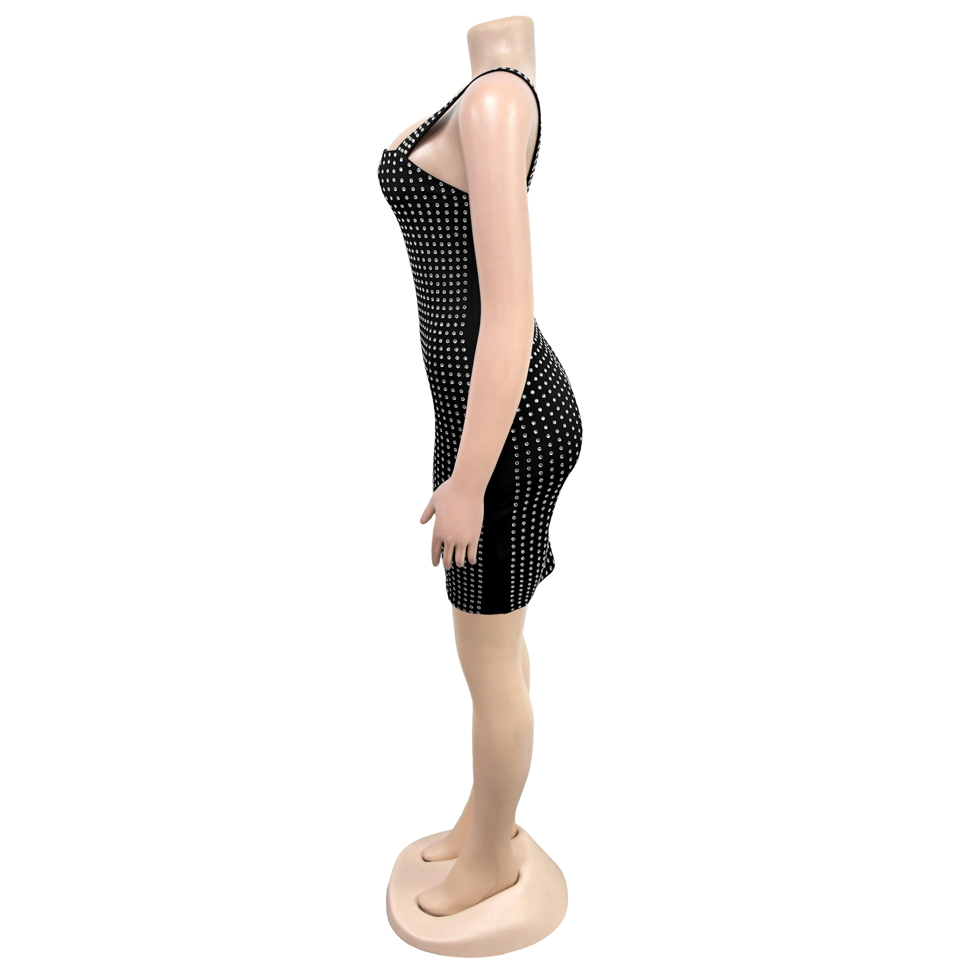 Women Wear Sexy Slip Dress Drilling Arm Covering Dress