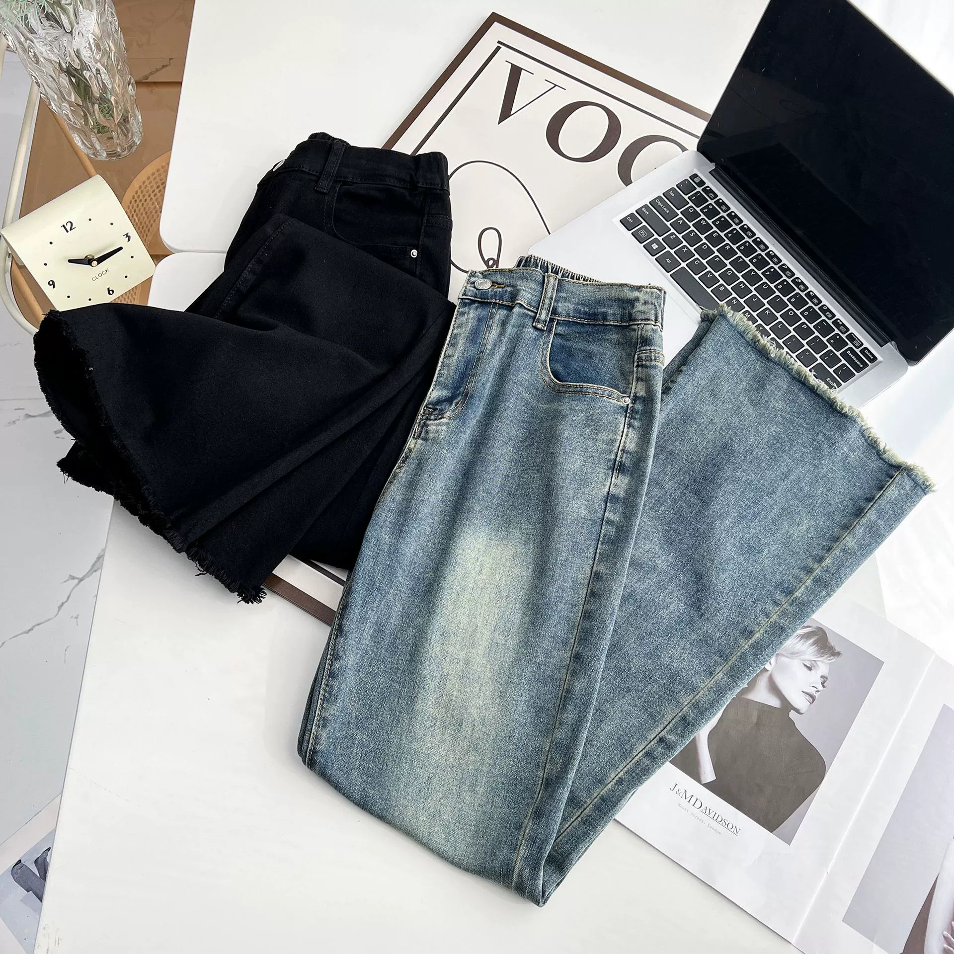 Spring jeans, trousers, plus size, fitted