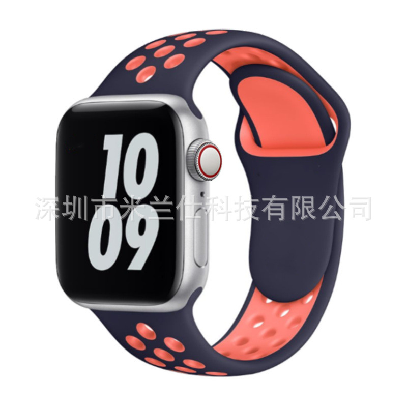Correa deportiva de silicona Nike bicolor S11 compatible con Apple iWatch 678910SE, fabricante
