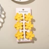 #6 Frosted bright yellow [6-piece set with card] 3.5cm five-petal flower style
