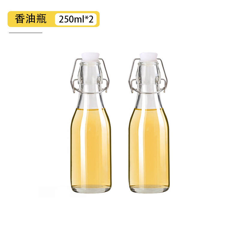 Botella sellada de vidrio de grado alimenticio, hebilla, tapa, aceite de sésamo, botella vacía, olla de aceite de cocina de gran capacidad, botella de bebida condimentada
