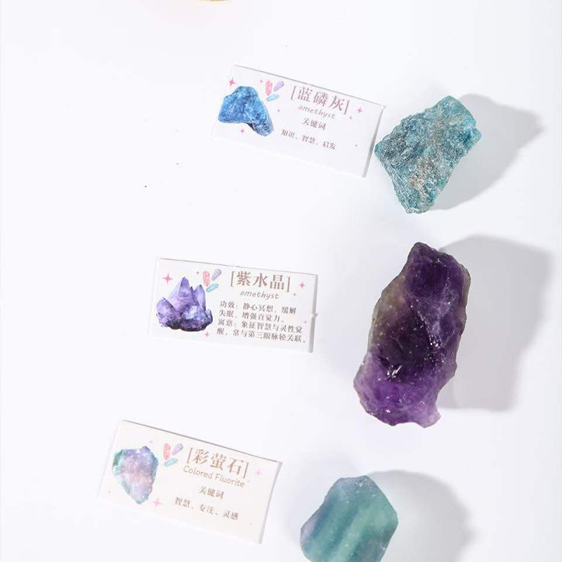 青壹坊 水晶原石许愿瓶（36个/展示盒）不零售 幸运石头许愿瓶|undefined