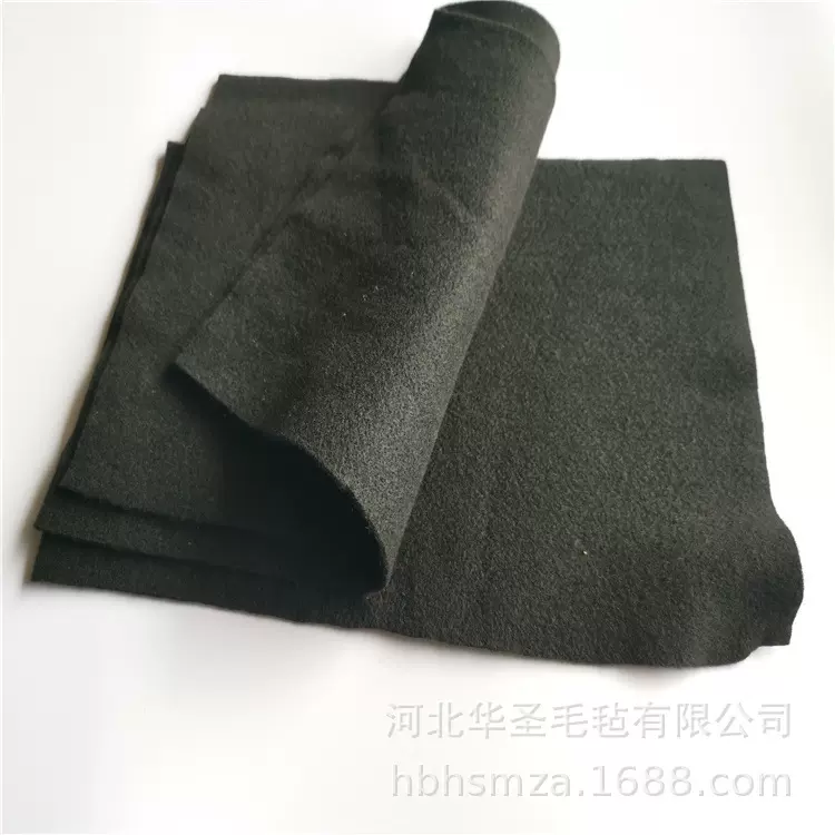 阻燃毛毡预氧丝防火毡隔热无纺布离火自熄黑色松软针刺棉汽车内饰